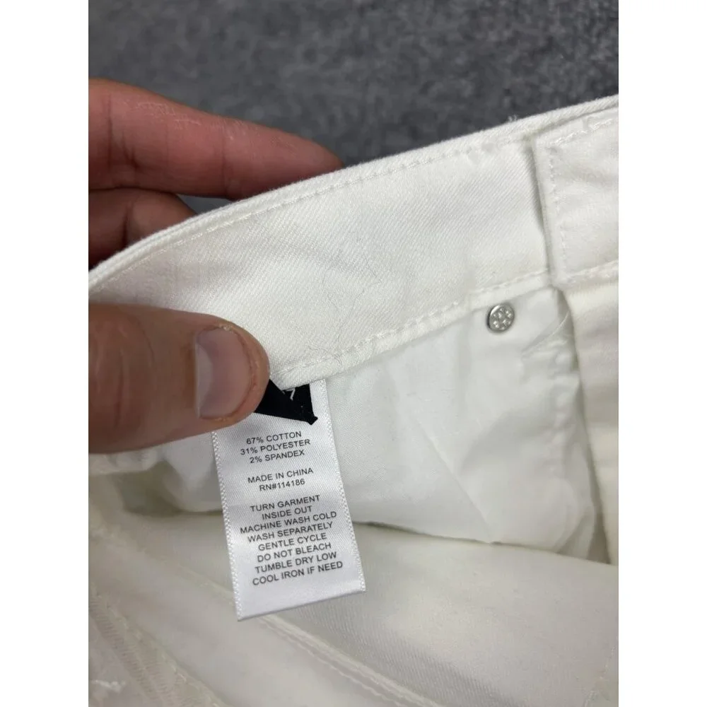 Frye Jeans Womens 4/27 White High Rise Stretch Denim‎ 5-Pocket Straight Leg Fit